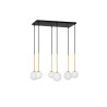 LUCES CHAO LE44268 hanging lamp 6xG9, black and gold, metal/glass IP20