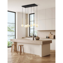 LUCES CHAO LE44268 hanging lamp 6xG9, black and gold, metal/glass IP20