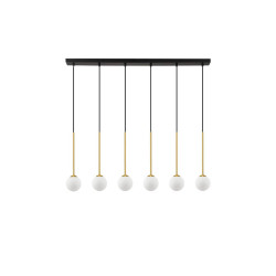 LUCES CHAO LE44269 hanging lamp 6xG9, black and gold, metal/glass, IP20