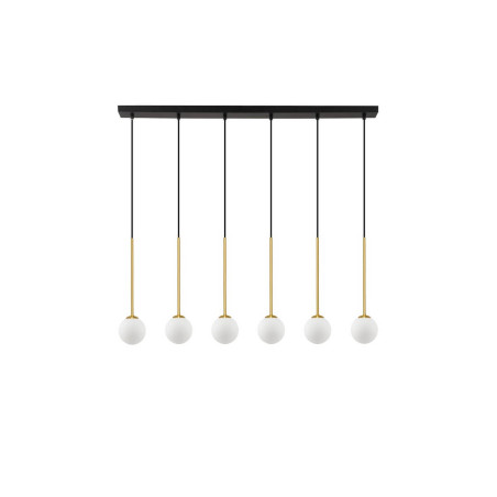 LUCES CHAO LE44269 hanging lamp 6xG9, black and gold, metal/glass, IP20