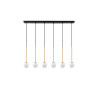 LUCES CHAO LE44269 lampa wisząca 6xG9, czarno-złota, metal/szkło, IP20