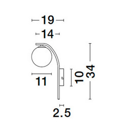 LUCES CHAO LE44270 elegancki kinkiet czarno-złoty, metal/szkło, IP20