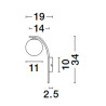 LUCES CHAO LE44270 elegancki kinkiet czarno-złoty, metal/szkło, IP20