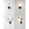 LUCES CHAO LE44270 elegant wall lamp black and gold, metal/glass, IP20