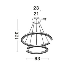 LUCES ORINOCO LE44531 nowoczesna lampa wisząca LED 70W, 3000K, srebrna