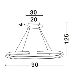 LUCES ORINOCO LE44532 lampa wisząca LED 48W, 3500K srebrna, nowoczesna