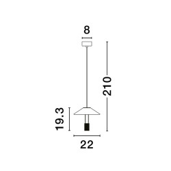 LUCES AYAVIRI LE44596 lampa wisząca LED 8W, 3000K czarna nowoczesna