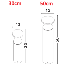 LUCES VISTA LE73609/10 czarny słupek zewnętrzny LED IP65, 2 wysokości