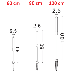 LUCES CABAL LE73623/4/5 LED floor lamp IP65, 4W, 195lm, 3 heights