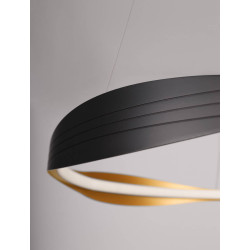 LUCES SATIPO LE44470/1 lampa wisząca LED 60/80 cm, czarno-złota