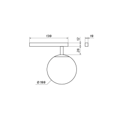 LOONARI MiniLINE EBRO TR LED luminaire 6W alabaster sphere 10cm