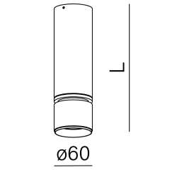 AQFORM PET midi rift LED natynkowy 71217 tuba sufitowa 20-100cm