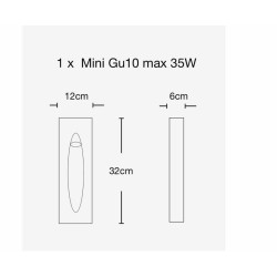 SLED ATELIER kinkiet gipsowy wpuszczany mini GU10 idealny do schodów