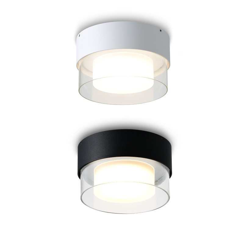 ELKIM SFERA/N 298 white, black surface-mounted lamp IP44 LED 10W 3000K