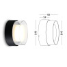 ELKIM SFERA/K 298 white, black wall lamp IP44 LED 10W