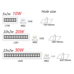 SLED UNIZANO movable recessed LED luminaire 10W/20W/30W 3000K IP20