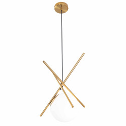 MAXLIGHT Xena P0403 hanging lamp E27 brass, white glass 60W IP20