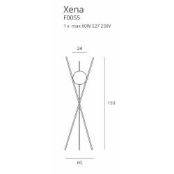 Maxlight Xena F0055 floor lamp E27 brass, white glass, 60W IP20