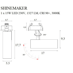 Maxlight Shinemaker H0119/20 adjustable recessed spotlight 15W 3000K