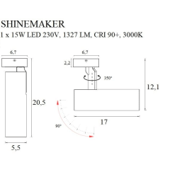 Maxlight Shinemaker C0209/10 regulowany reflektor sufitowy 3000K IP20