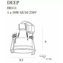 Maxlight Deep H0111 black recessed lamp GU10 50W, IP20, 230V