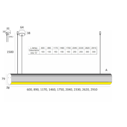 ELKIM FURRO/Z 144B lampa wisząca LED, 60-233cm, 3000K/4000K 2 kolory