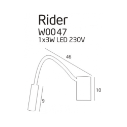 Maxlight Rider W0046/7 LED wall lamp 3000K, perfect for reading in the bedroom