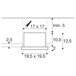 SLV KADUX 1008567/8/9/70 recessed LED luminaire CRI90 3000K/4000K IP20