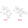 SLV KAMI 1007722/1007728 modern surface-mounted fixture 2xGU10 2 lengths