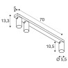 SLV KAMI 1007734/5/6/8/9 surface-mounted fixture 3xGU10, angle adjustment 70cm