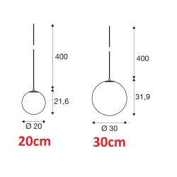 SLV SUN 20/30 1008136/7/8/9 lampa wisząca E27 kula 20/30cm czarna, złota