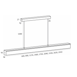 ELKIM HARTO/Z 155A hanging lamp 60-233cm LED 3000K/4000K IP20 CRI90