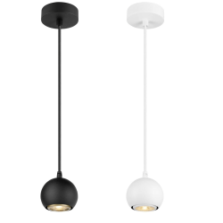 SLV LIGHT EYE 90/150 hanging lamp GU10 white, black spherical shade