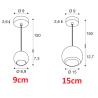 SLV LIGHT EYE 90/150 lampa wisząca GU10 biała, czarna kulisty klosz