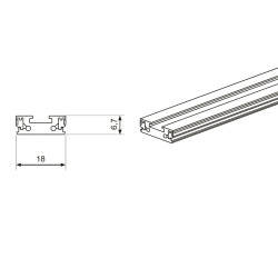 FLATTRACK magnetic track surface-mounted 48V technical draw