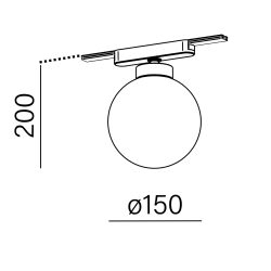 AQFORM MODERN BALL 16489 LED ball lamp 6/9W for the FLATTRACK system 48V