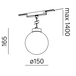 AQFORM MODERN BALL 16490 ball hanging lamp 6/9W for the FLATTRACK system