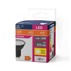 LED bulb GU10 6.9W 3000K, 4000K white, black