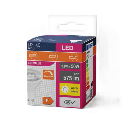 Dimmable LED white bulb GU10 color 3000K, 4000K 6,9W, 575lm, 120⁰