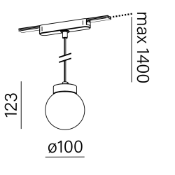 AQFORM MODERN BALL simple mini hanging 16492 for the FLATTRACK 48V system