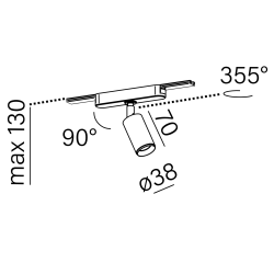 AQFORM PET mini LED reflector 16495 FLATTRACK reflector 48V adjustment