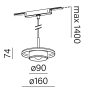 AQFORM QRLED next 16497 hanging LED spotlight for the FLATTRACK 48V system