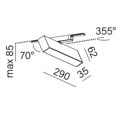 AQFORM RAFTER LED 16498 LED lamp 13.5W FLATTRACK 48V white, black