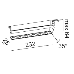 AQFORM RAFTER mini points move LED 11W 16502 do FLATTRACK 48V CRI90