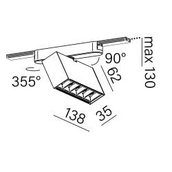 AQFORM RAFTER points LED 16499 for FLATTRACK adjustable white, black