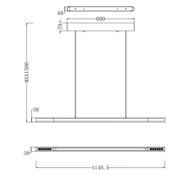 SLED MAXLINE pendant LED lamp 115cm smart TUYA drawing