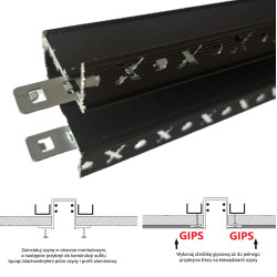 MULTILINE szynoprzewód magnetyczny wpuszczany płyta 12,5mm montaż