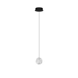 LUCES CHEPEN LE44641 czarna lampa wisząca LED 6W metal i akryl