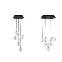 LUCES CHEPEN LE44642/3 czarna lampa wisząca LED 3000K metal i akryl