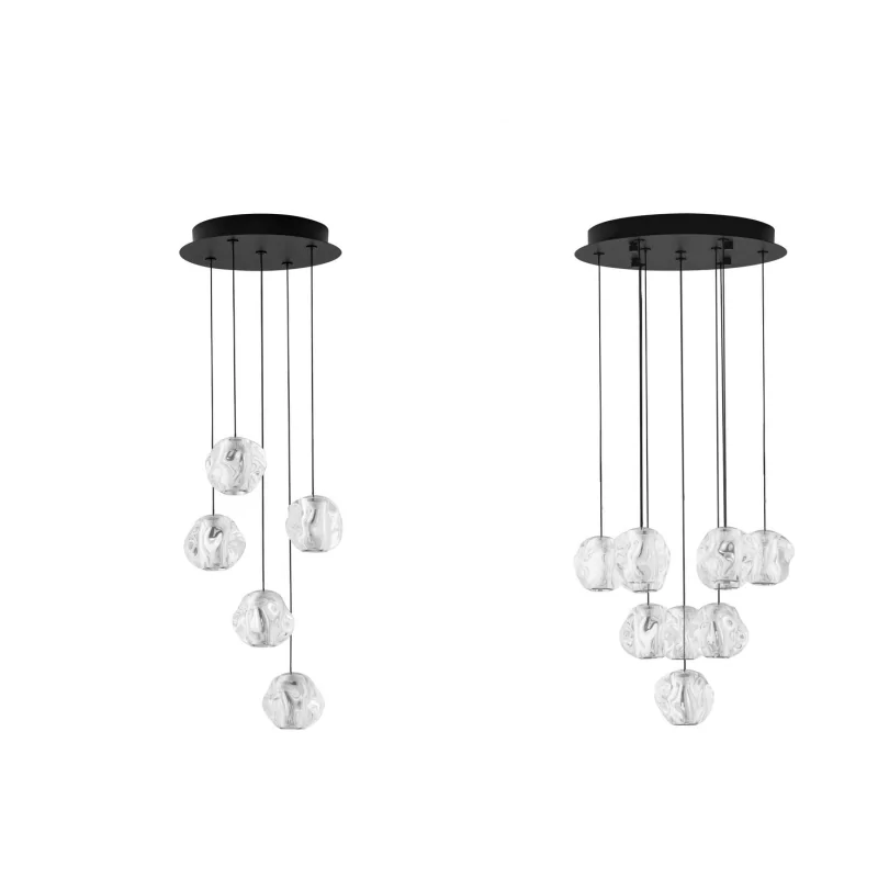 LUCES CHEPEN LE44642/3 black LED hanging lamp 3000K metal and acrylic